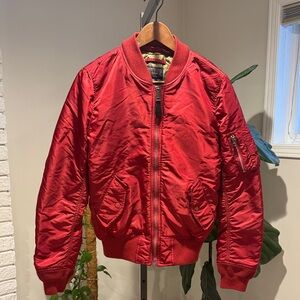 Alpha Industries Vibrant Red Bomber Jacket